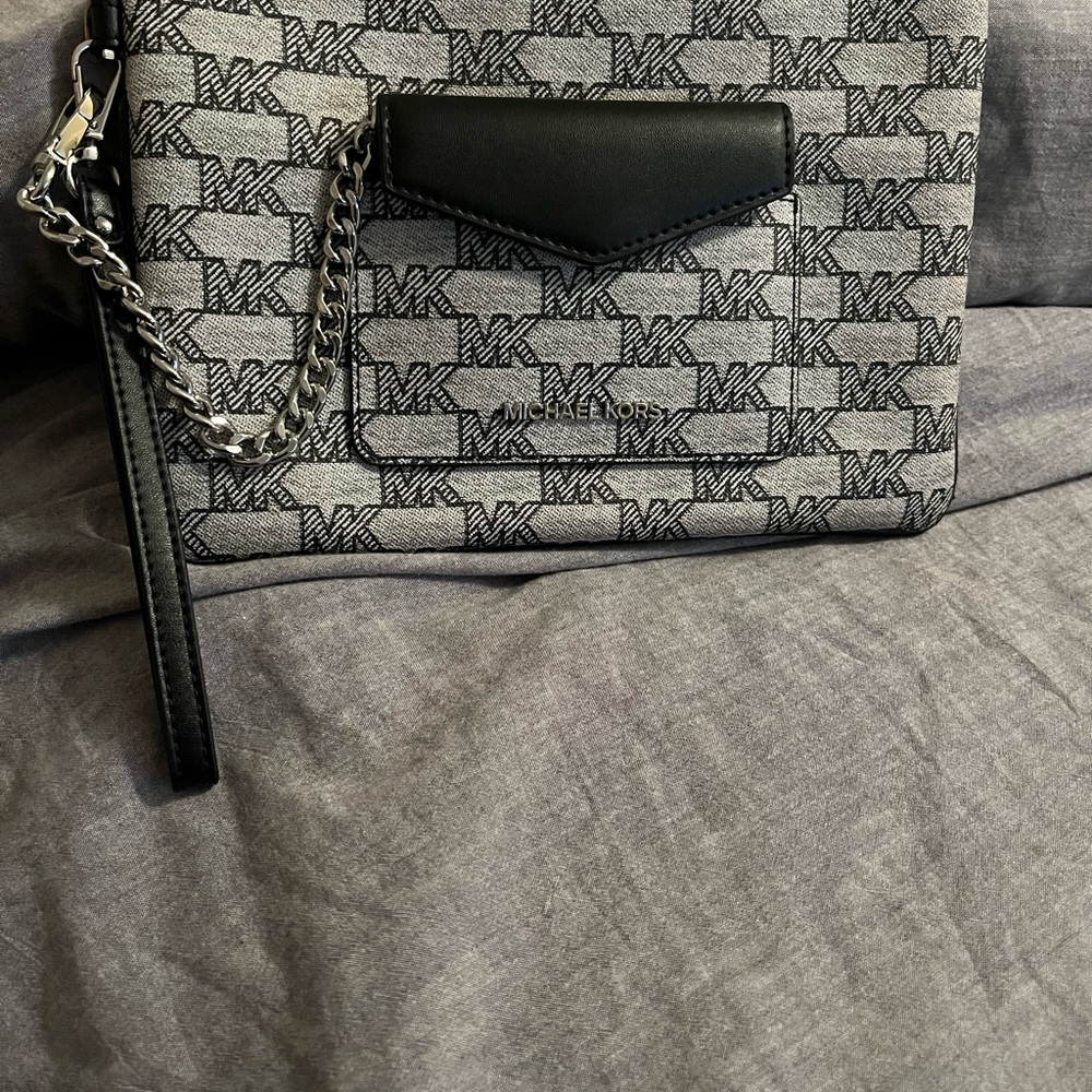Michael Kors Black and Gray Monogram wallet